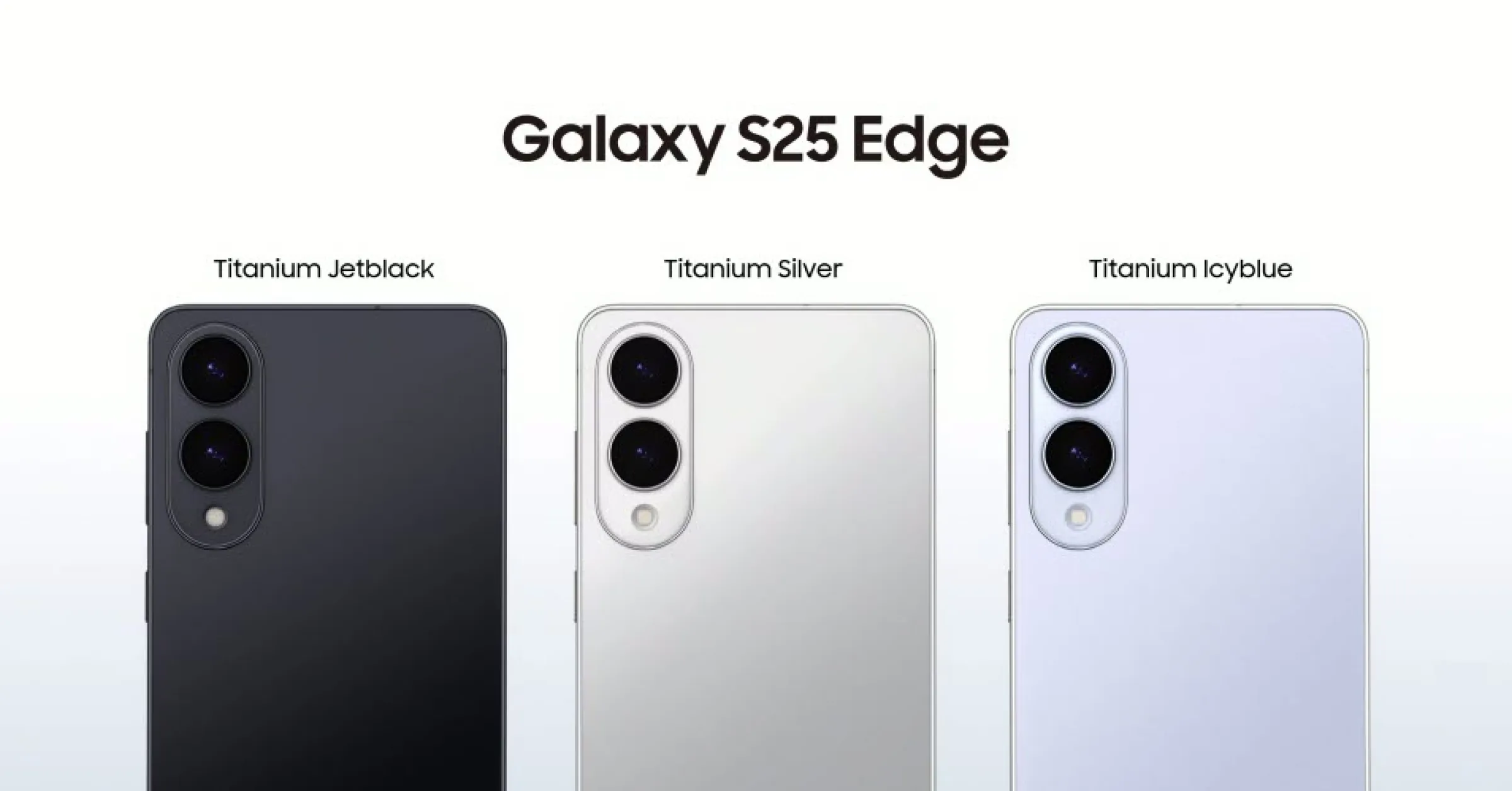 갤럭시 S25 엣지. 왼쪽부터 티타늄 제트블랙, 티타늄 실버, 티타늄 아이시 블루