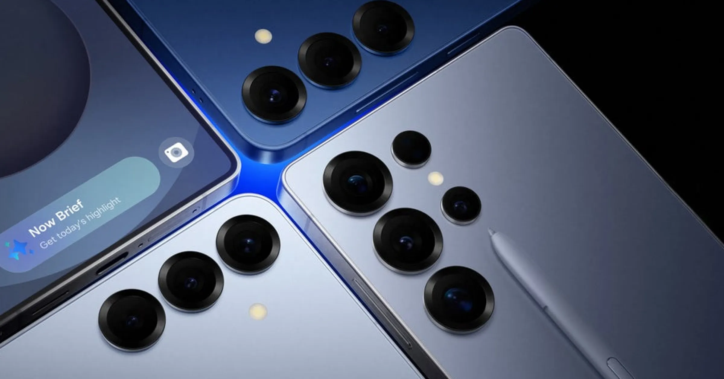 갤럭시 S25 콘텐츠를 설명하는 이미지 중, S펜이 올려진 갤럭시 S25 울트라 이미지예요.