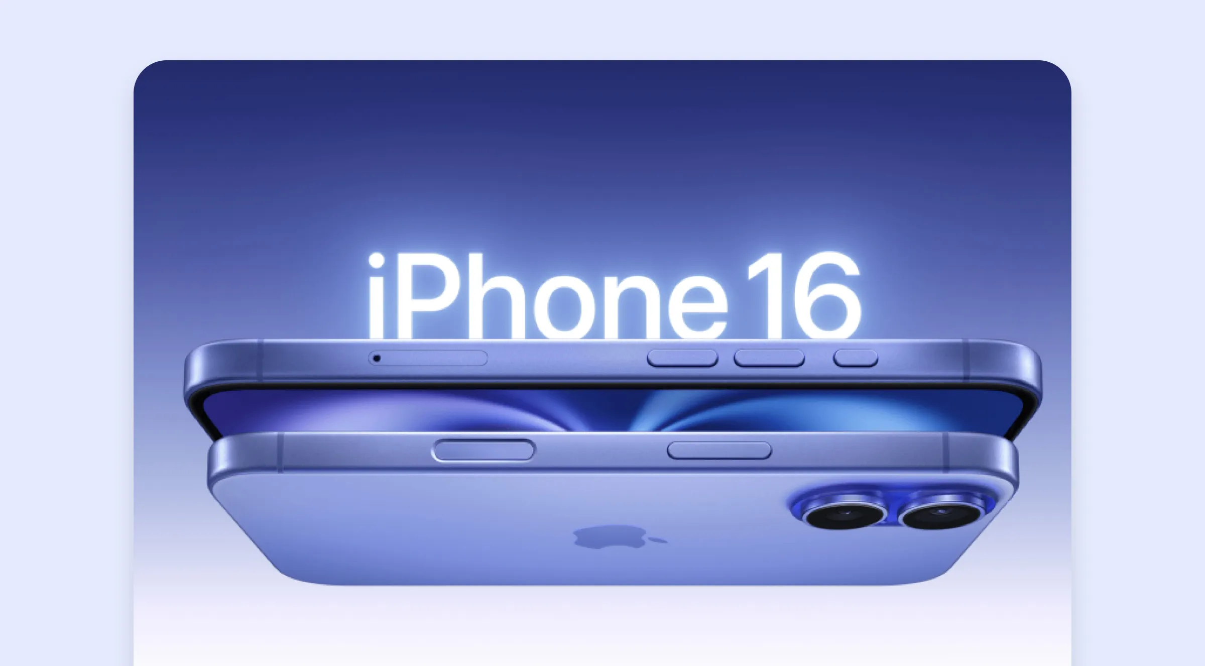 아이폰16 가격 콘텐츠에 첨부된 사진으로 아이폰16 모델 사진 색상에 대해 설명하는 이미지예요. 이미지는 아이폰16 울트라마인 색이에요.