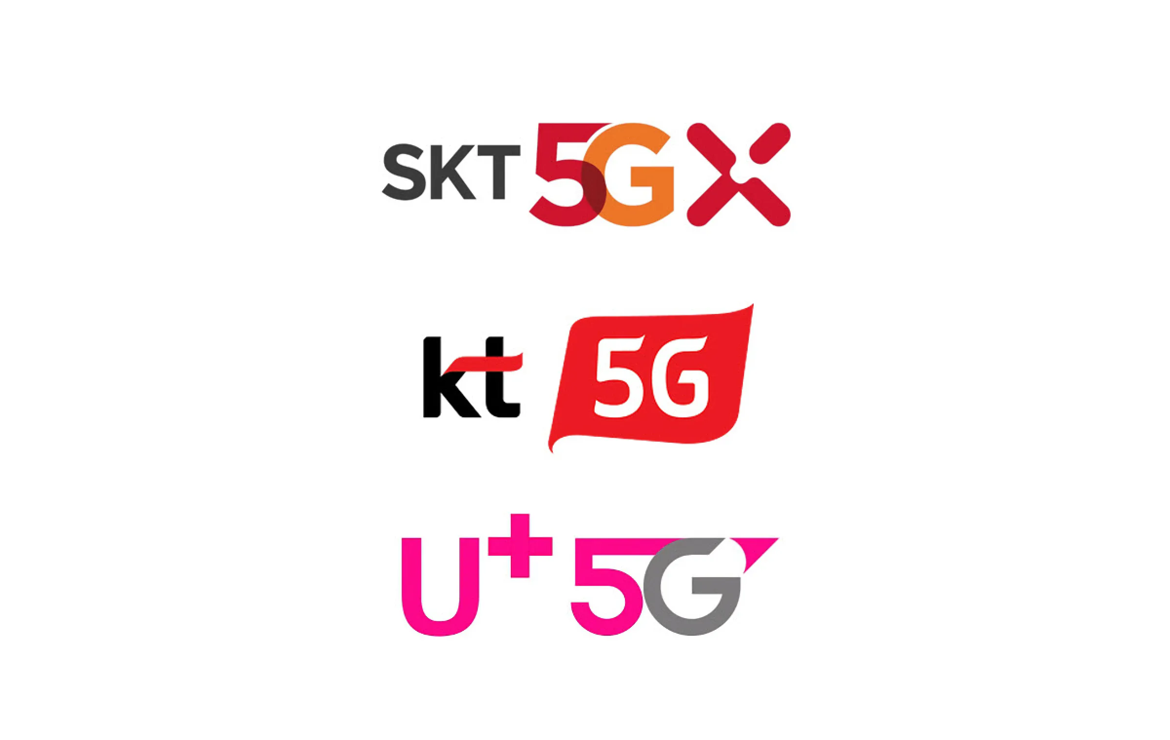 아이폰15 사전예약 성공 방법과 알림 받기 콘텐츠 내용 중, 통신 3사의 5G 로고를 보여주는 이미지입니다.