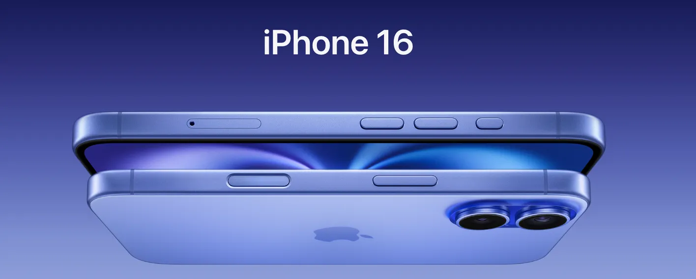 아이폰16 아이폰15 차이점 비교 콘텐츠 내용 중, 아이폰16 모델의 외관을 보여주는 이미지입니다.