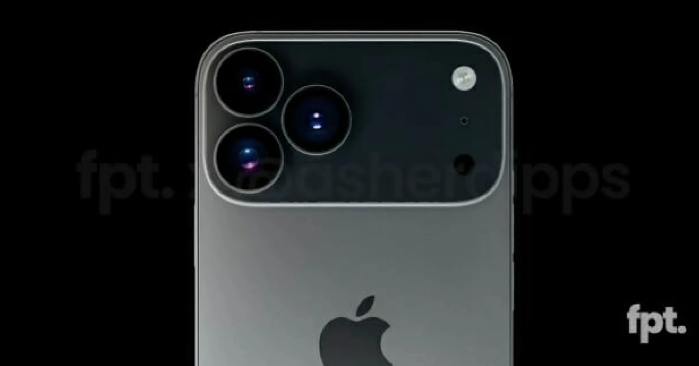 아이폰16 프로 콘텐츠에 삽입된 아이폰17 프로 루머 이미지예요. 뒷면 카메라가 가로로 긴 형태로 나온 사진이에요.