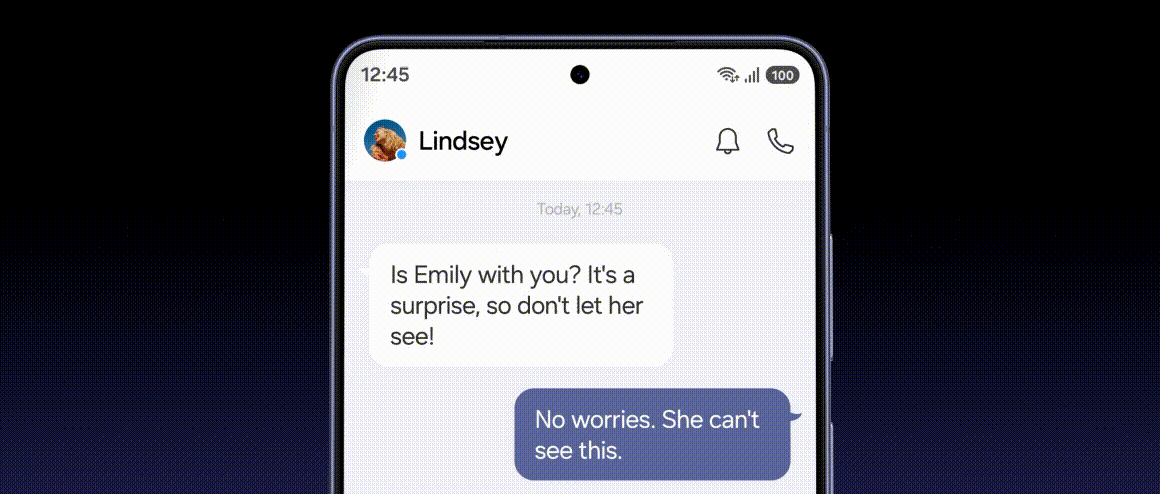 갤럭시 S26 울트라에 적용되는 프라이버시 디스플레이 모습