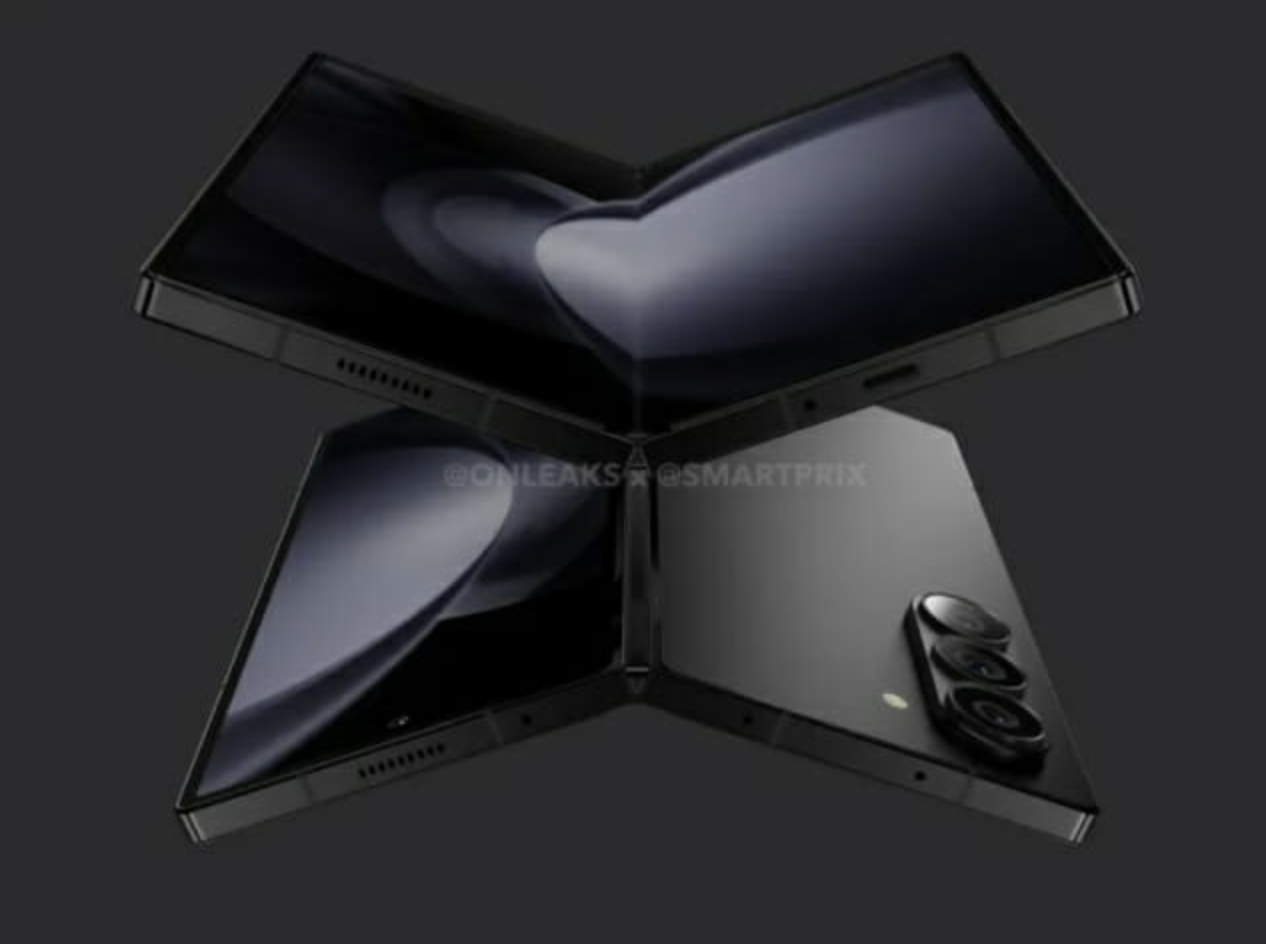 갤럭시 Z 폴드6 콘텐츠 내용 중, 갤럭시 Z폴드6 예상 외관 디자인을 옆면에서 보여주는 이미지입니다.